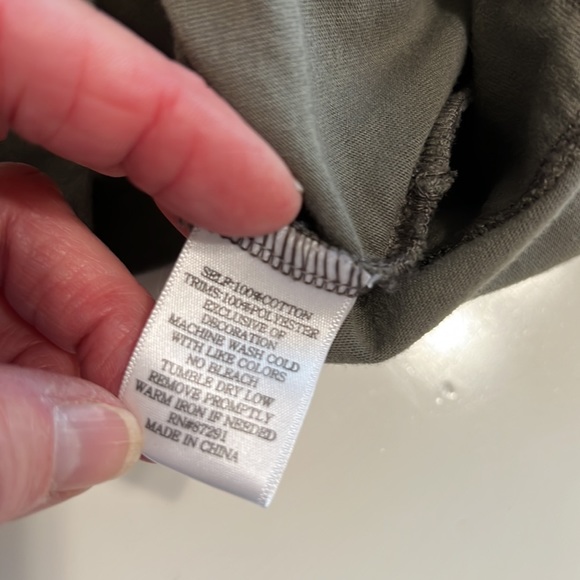 Johnny Was V Neck Embroidered Long Sleeve Elastic Waist Mini Dress Olive Size S - Picture 9 of 9